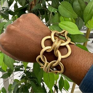 Stella & Dot Gold Link Bracelet Cuff